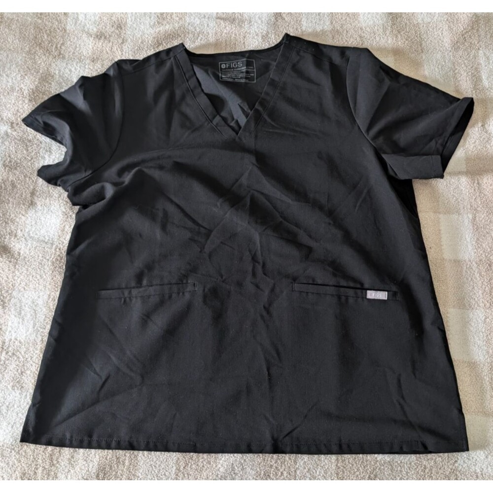 Figs Technical Casma Three Pocket Scrub Top FW1100 Women’s Sz XXL Black medical